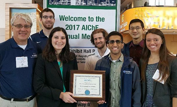 Penn State chemical engineering students proudly display their awards at the AIChE annual meeting